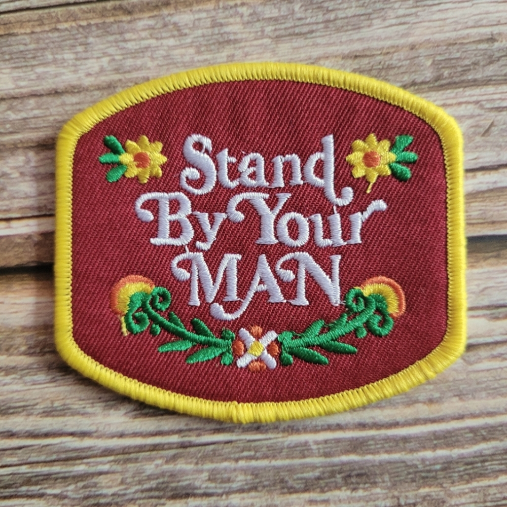 Retro County Western Stand By Your Man 80's Southern Embroidered Iron on Patch